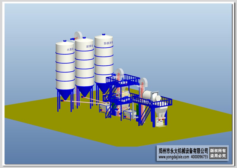 全自動（dòng）無機保溫砂漿設備（bèi）3D效果圖